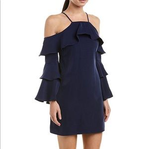 Laundry Shelli Segal Sz 12 Navy Ruffle Mini Dress